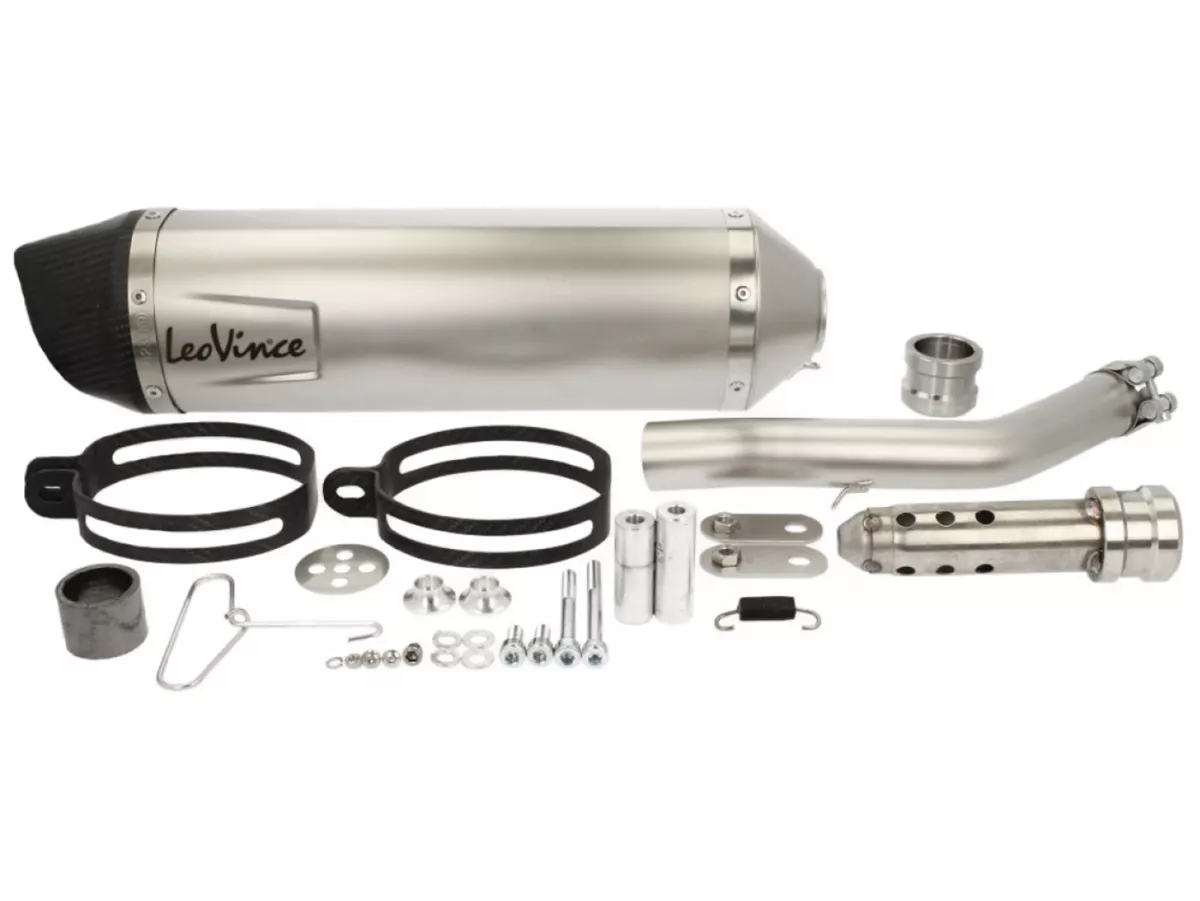 Escape -LEOVINCE SBK One Evo II slip-on Vespa GTS 125-300 ie, Vespa GTV 250-300 ie - acero inoxidable