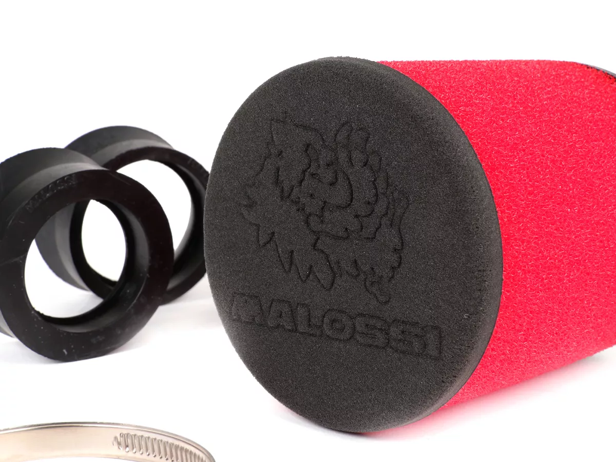 Filtro aria -MALOSSI E16- diritto, larghezza attacco = Ø 42/50/60 PHBH - MIKUNI - KEIHIN