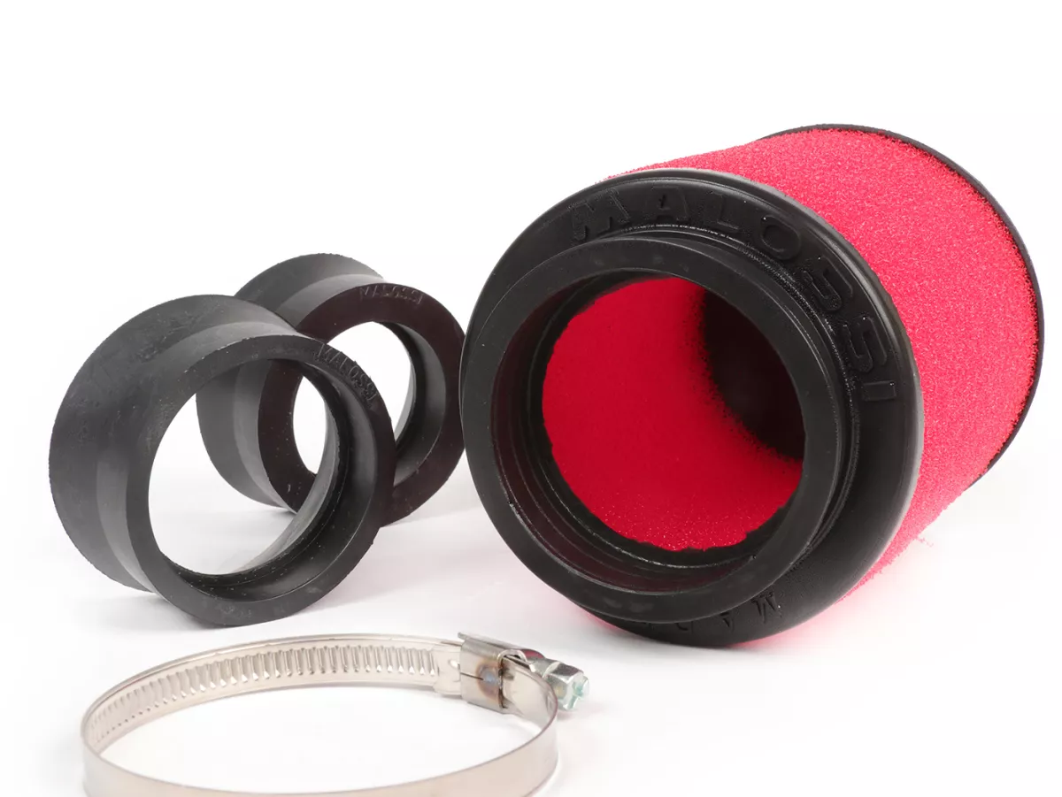 Filtro aria -MALOSSI E16- diritto, larghezza attacco = Ø 42/50/60 PHBH - MIKUNI - KEIHIN