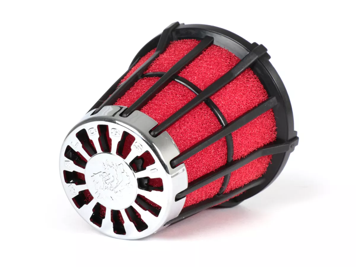 Filtre à air -MALOSSI E5- 0°, Ø connexion=38mm - rouge/noir