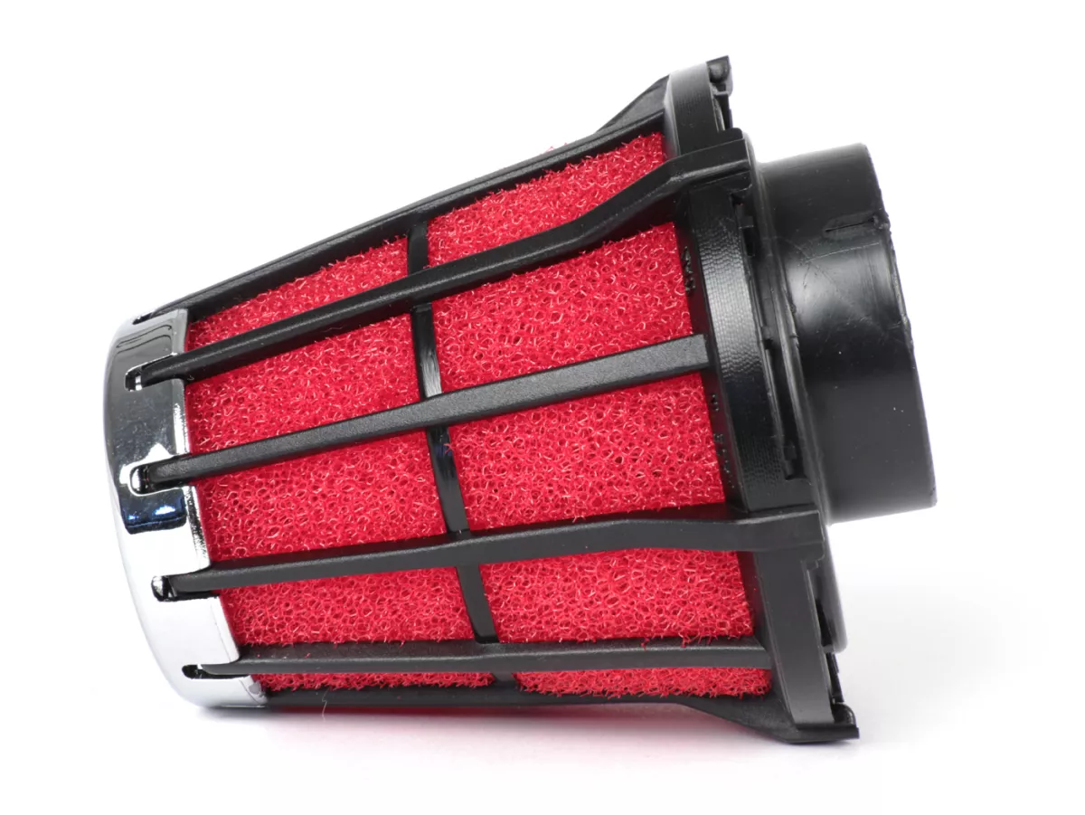 Filtre à air -MALOSSI E5- 0°, Ø connexion=38mm - rouge/noir