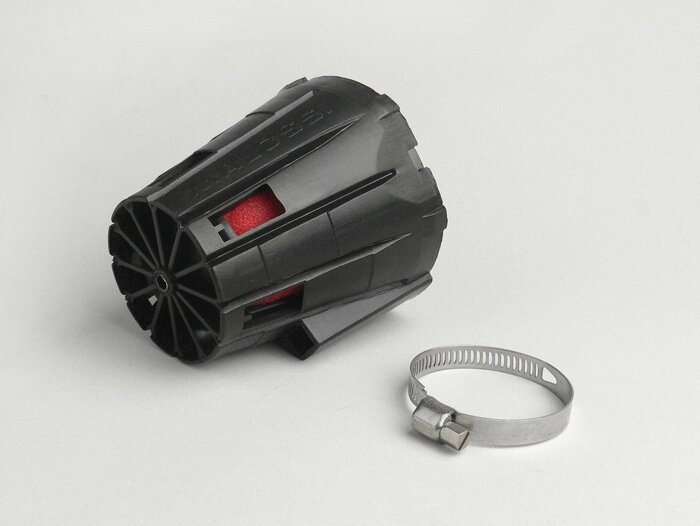 Filtro aria -MALOSSI E5- diritto, larghezza attacco = 32mm - Nero