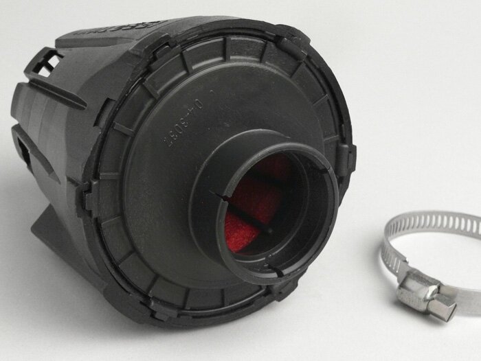 Filtro aria -MALOSSI E5- diritto, larghezza attacco = 32mm - Nero