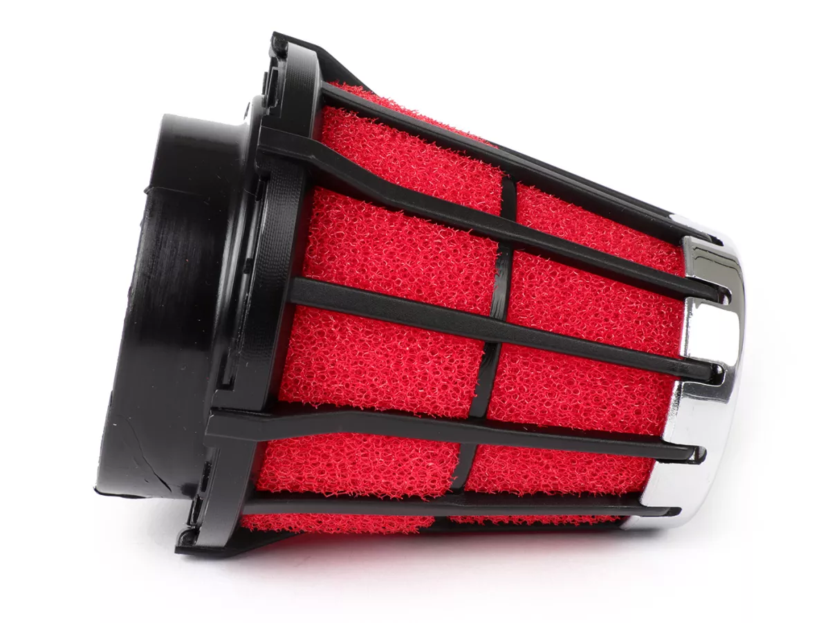 Air filter -MALOSSI E5- 30°, CS= 55mm - red-black, Mikuni
