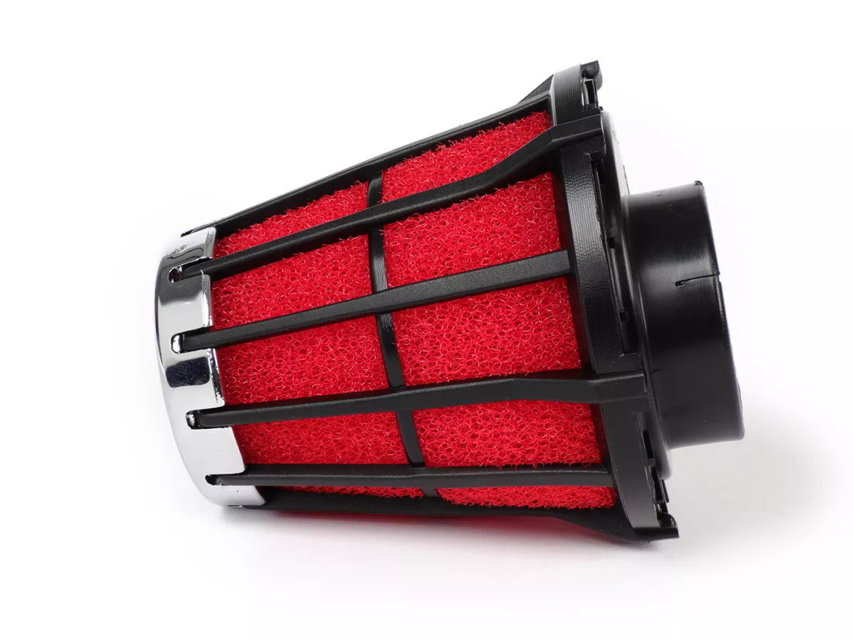 Filtro de aire -MALOSSI E5- 0°, ancho de conexión = 50mm - rojo-negro, VHST 26-28, Mikuni
