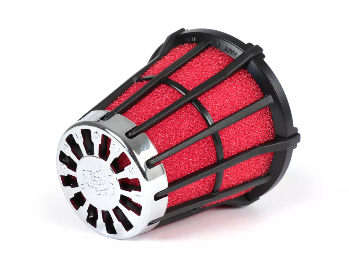 Filtro de aire -MALOSSI E5- 0°, ancho de conexión = 44mm - rojo-negro, Mikuni VM 15-21