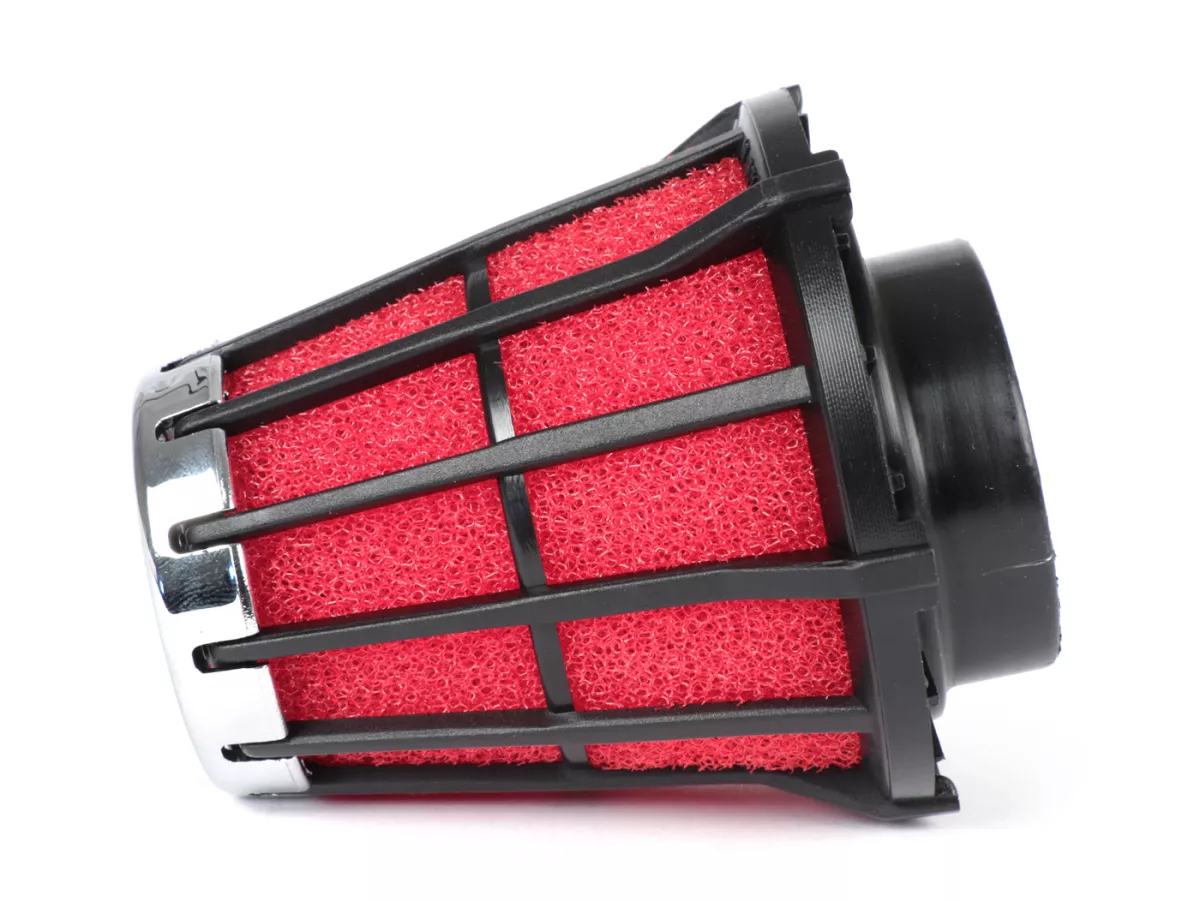 Filtro de aire -MALOSSI E5- 0°, ancho de conexión = 44mm - rojo-negro, Mikuni VM 15-21