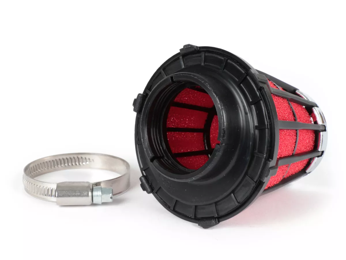 Luftfilter -MALOSSI E5- 0°, anslutningsbredd = 40mm - röd-svart, Mikuni