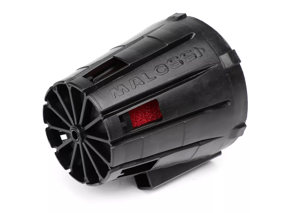 Air filter -MALOSSI E5- 0°, CS= 35mm - black, PHVA 12, Mikuni VM 19-22