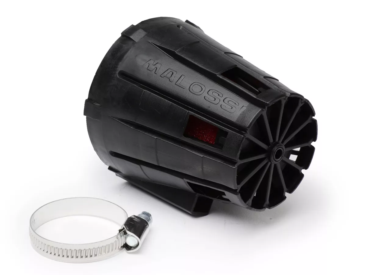 Air filter -MALOSSI E5- 0°, CS= 35mm - black, PHVA 12, Mikuni VM 19-22