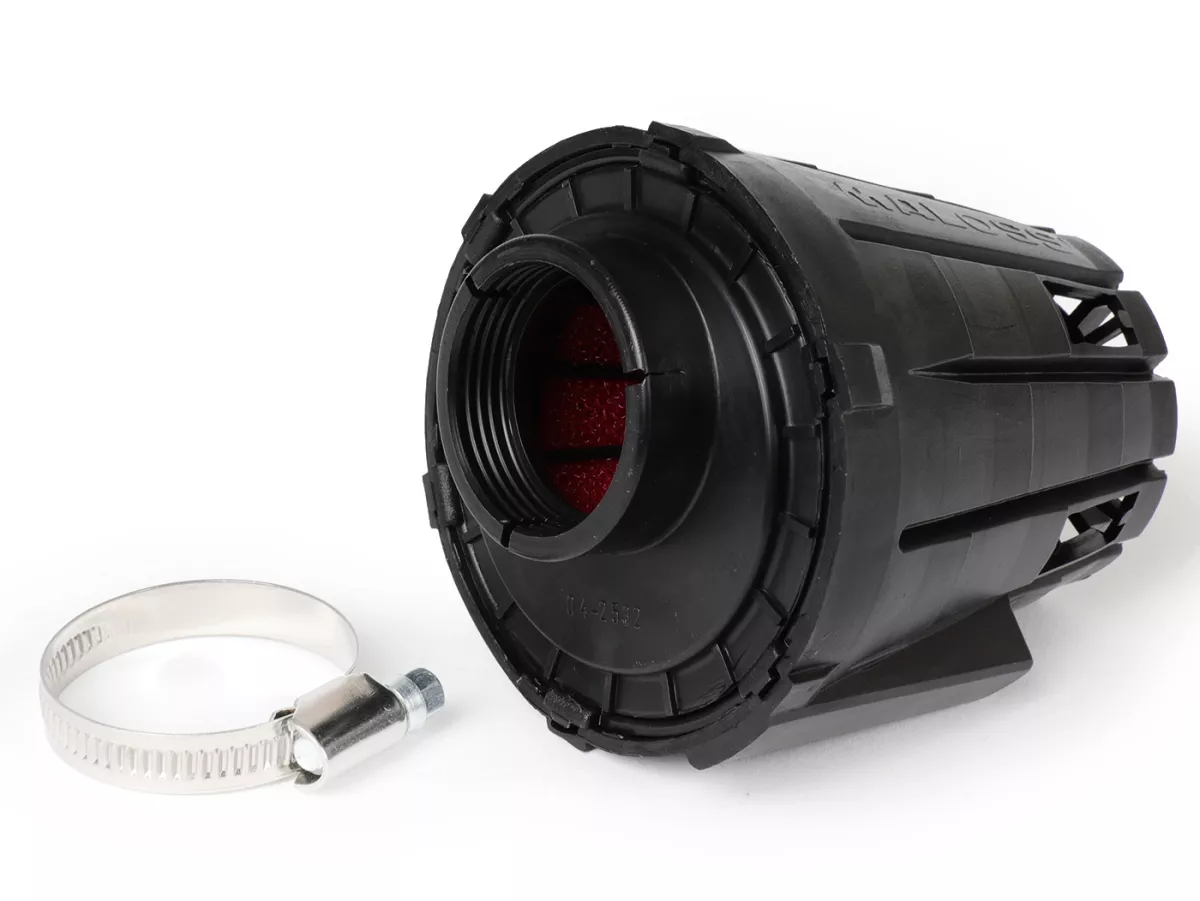 Air filter -MALOSSI E5- 0°, CS= 35mm - black, PHVA 12, Mikuni VM 19-22