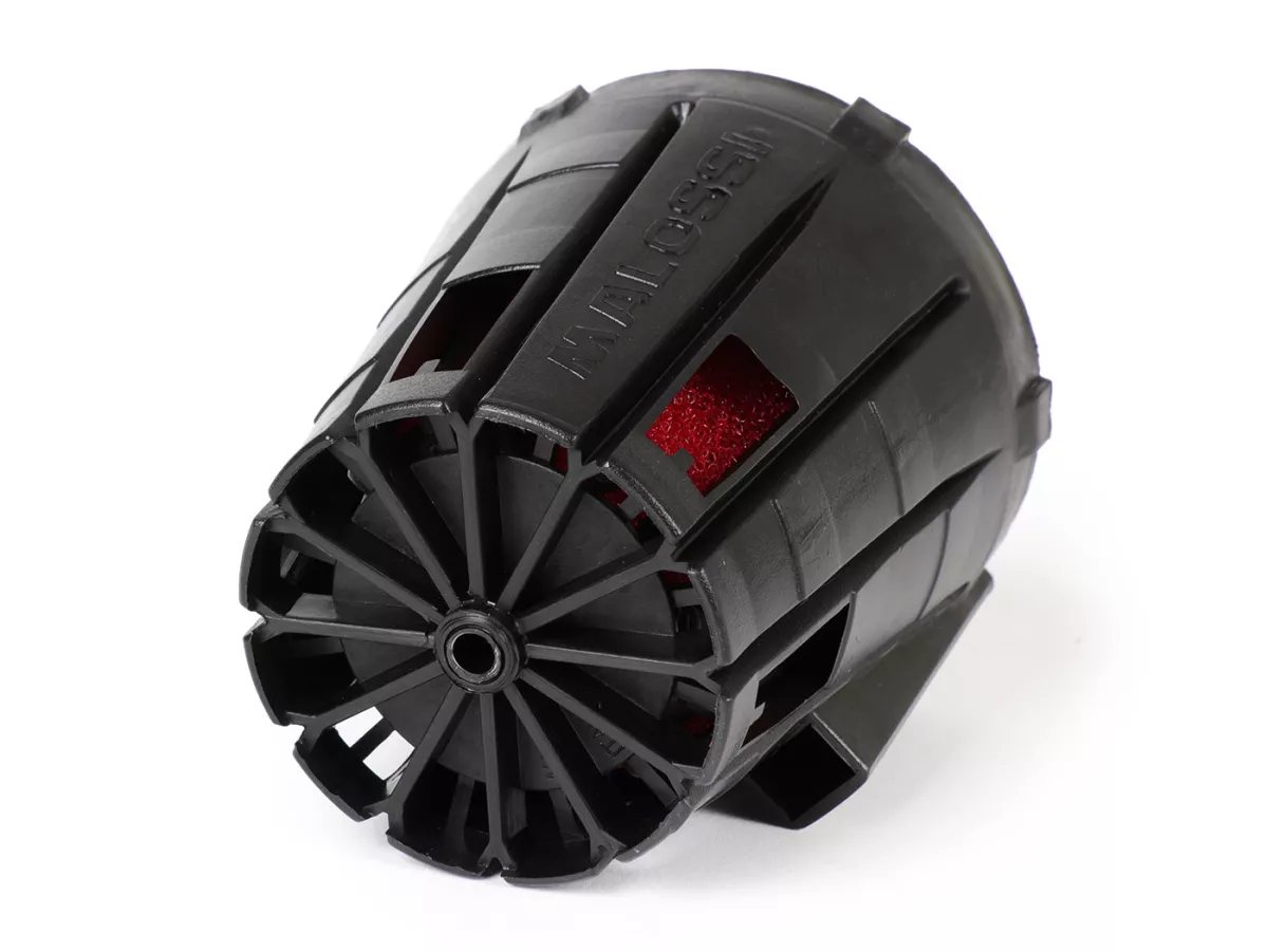 Air filter -MALOSSI E5- 0°, CS= 35mm - black, PHVA 12, Mikuni VM 19-22