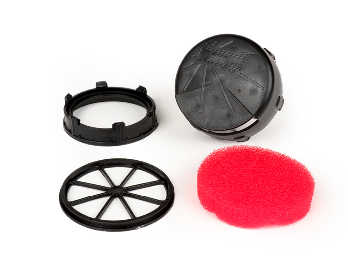 Air filter -MALOSSI- Vespa PV125, ET3 (Dellorto SHBC 19.19 with metal air filter with stud bolt, not suitable for SHBC 19.19E with clamped plastic air filter)