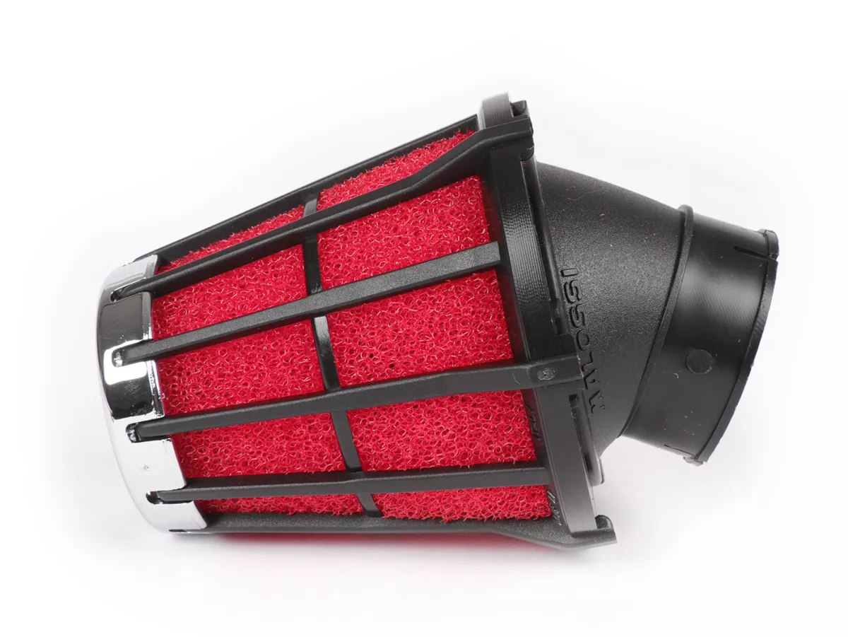 Filter udara -MALOSSI E5- 30°, lebar sambungan = 38mm - merah-hitam, PHVA/PHBN 12-17.5, Mikuni