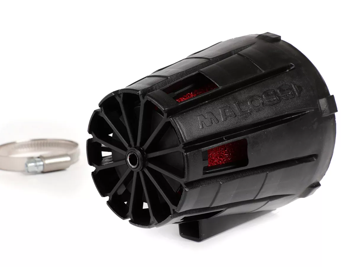 Air filter -MALOSSI E5- 30°, CS= 38mm - black, PHVA/PHBN 12-17,5, Mikuni