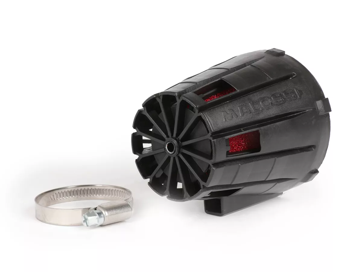 Air filter -MALOSSI E5- 30°, CS= 38mm - black, PHVA/PHBN 12-17,5, Mikuni