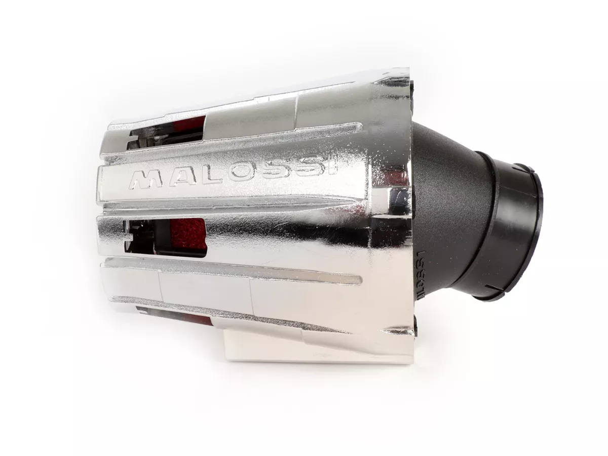 Filtro de aire -MALOSSI E5- 30°, ancho de conexión = 38mm - cromado, PHVA/PHBN 12-17.5, Mikuni
