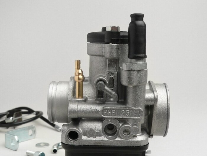Carburateur kit -MALOSSI 25mm Dellorto PHBL- handmatige choke, Piaggio 125-180 ccm 2-takt - Gilera Runner FX/FXR 125-180, Italjet Dragster 125-180, Piaggio SKR125, SKR150, TPH125, Skipper125, Skipper150, Hexagon LX/LXT 125-180 AW=30mm