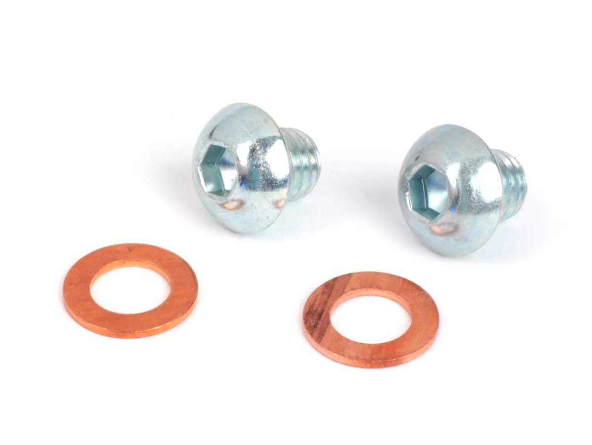 Oil drain plug set incl. gaskets for engine case -MALOSSI V-One/VR-One- Vespa PX