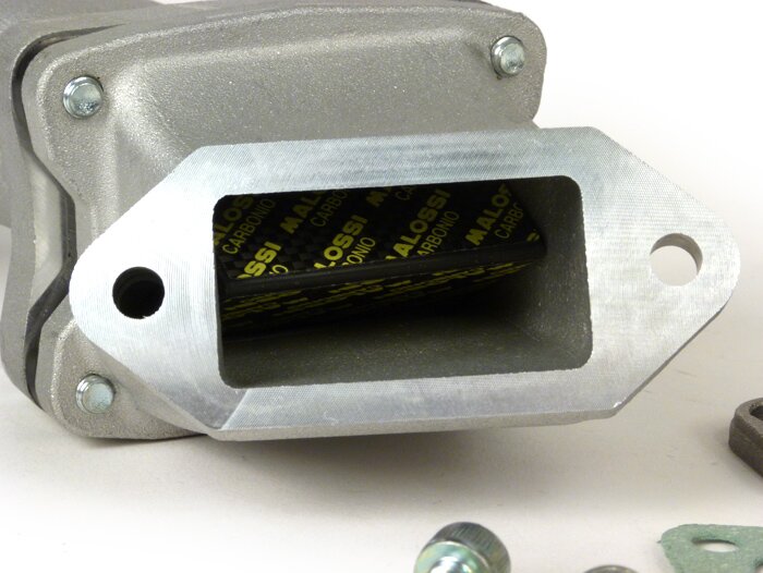 Colector de admisión - Colector de admisión de membrana -MALOSSI 136 ccm MHR Aluminio- Vespa V50, V90, SS50, SS90, PV125, ET3 - AW=35mm, paso=Ø30mm