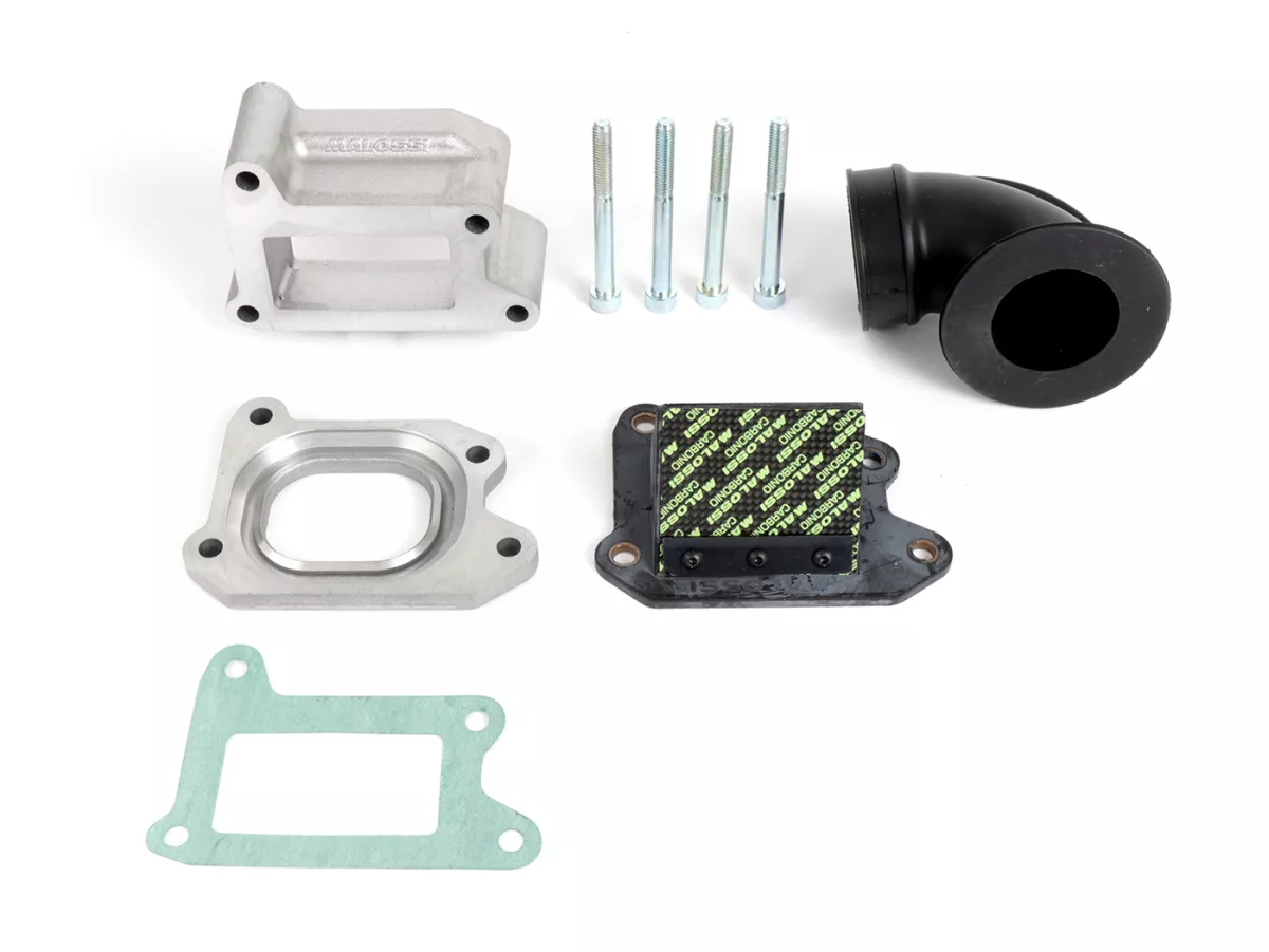 Manifold intake lengkap untuk rumah mesin -MALOSSI VR-One, intake katup buluh- Vespa PX