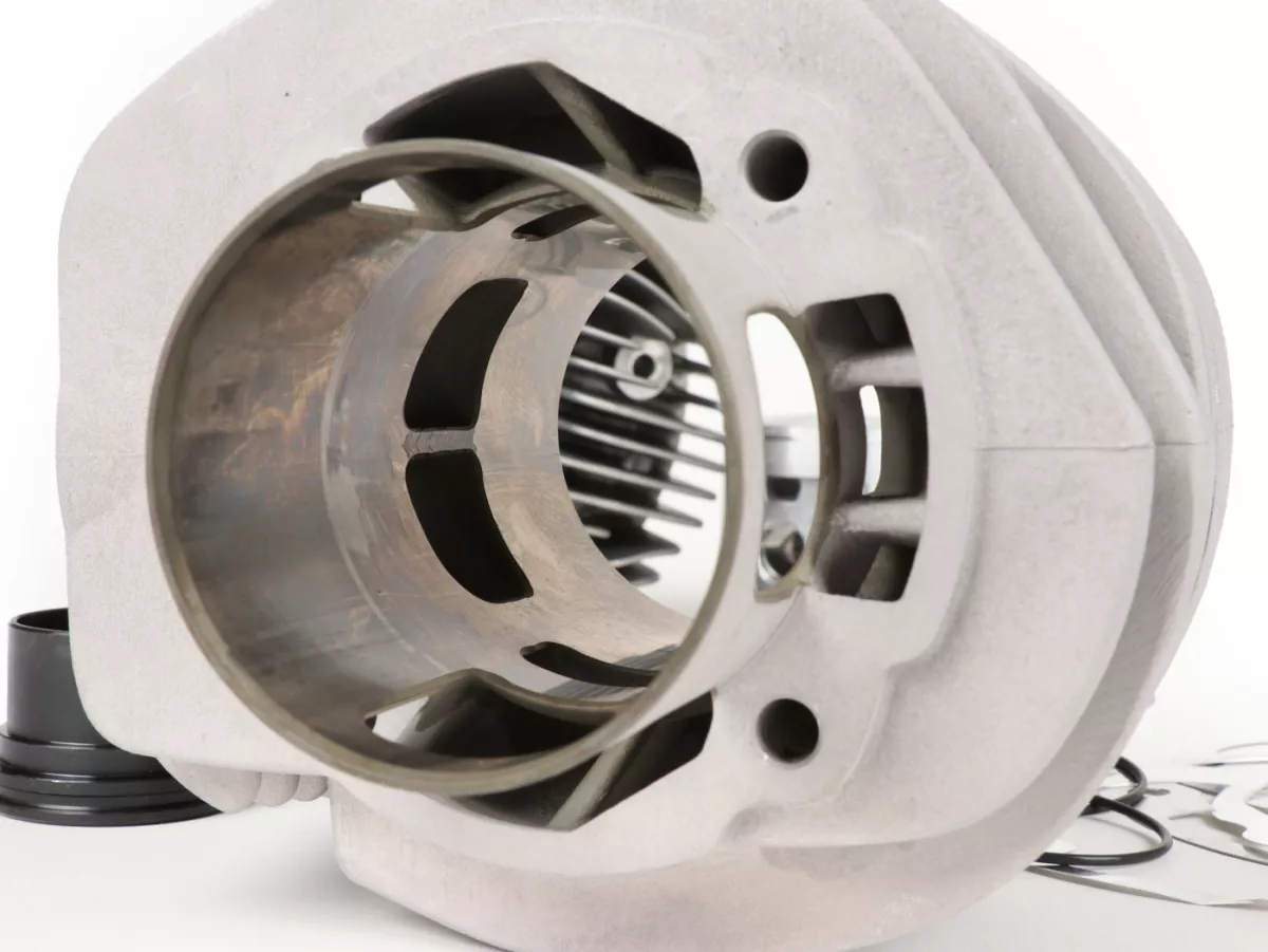 Cylinder -MALOSSI MHR alloy 177 cc 3 Ports, 57mm stroke, double exhaust port- Vespa P125-150