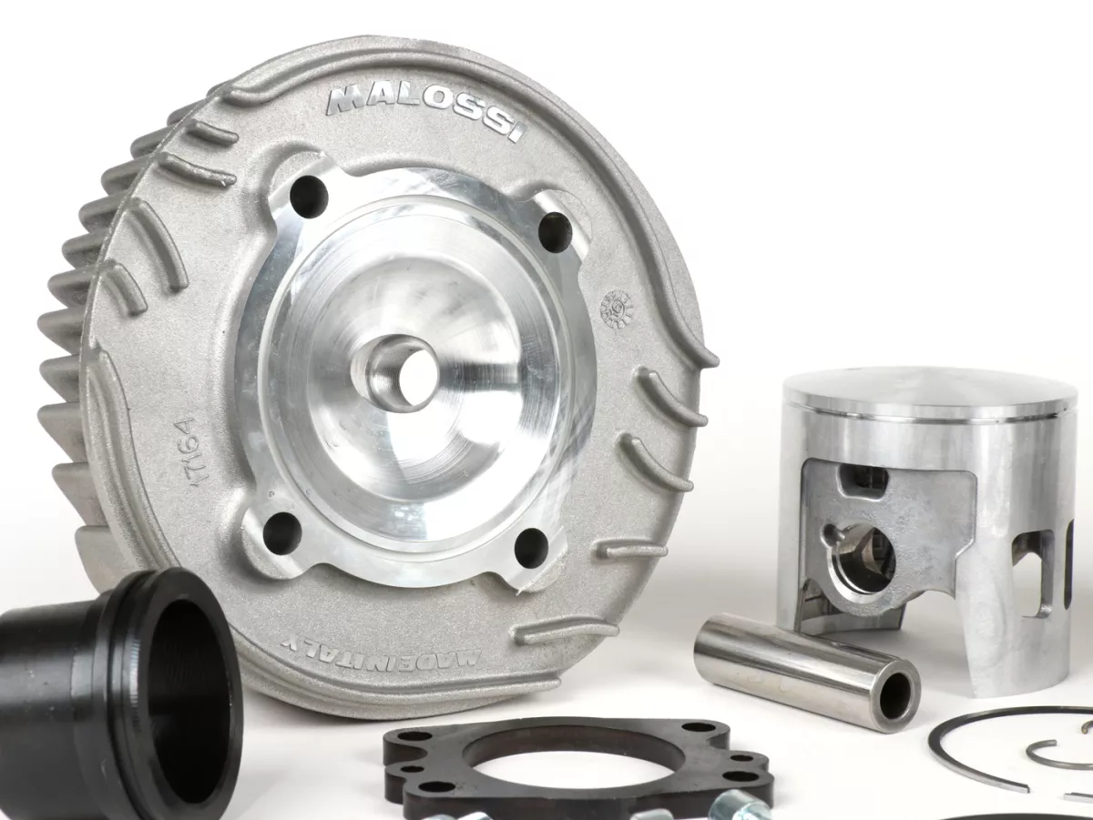 Cylinder -MALOSSI MHR alloy 177 cc 3 Ports, 57mm stroke, double exhaust port- Vespa P125-150