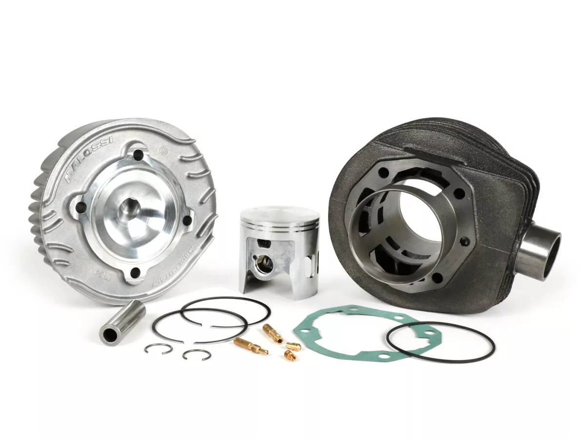 Cylinder -MALOSSI SPORT cast iron177cc 3 transfer ports, 57mm stroke, single exhaust port- Vespa PX125, PX150, Cosa125, Cosa150, LML Star 125/150, Stella 125/150