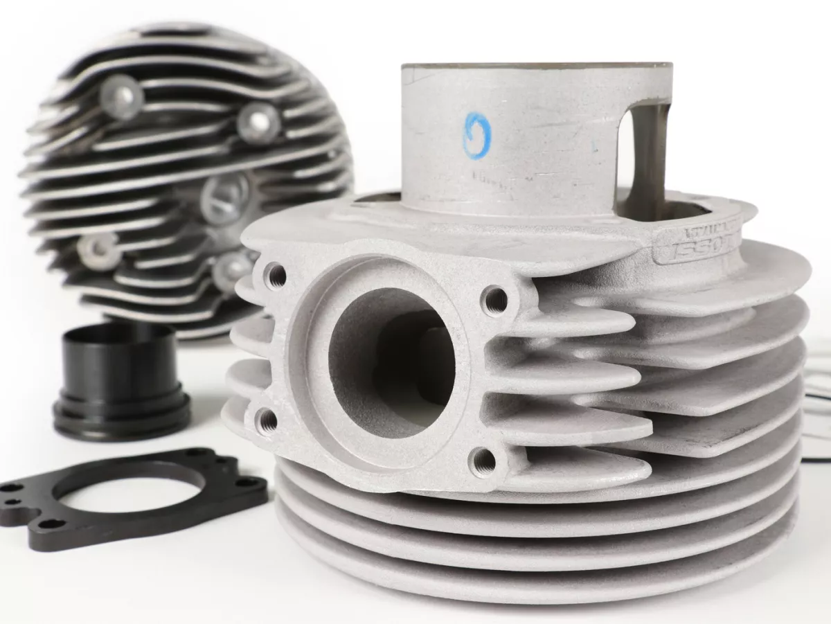 Cylinder -MALOSSI SPORT alloy 177cc 3 transfer ports, 57mm stroke, single exhaust port- Vespa PX125, PX150, Cosa125, Cosa150, LML Star 125/150, Stella 125/150