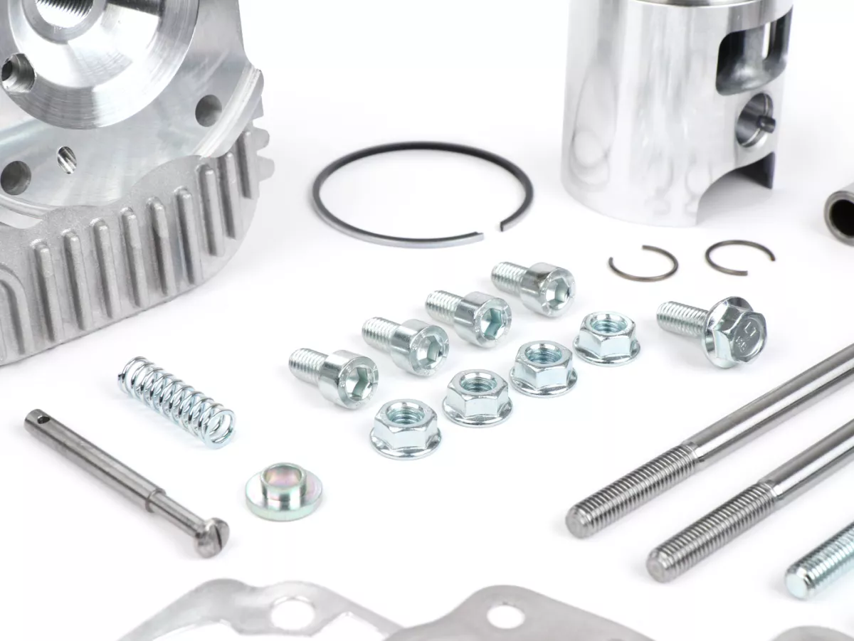 Silinder -MALOSSI 75 ccm BESAR DEPS 4 Ø47mm, 4-pin- Piaggio Ciao, Bravo, Si, Boxer (pin piston = Ø 12mm) - Pemasangan hanya dengan casing MP-One Malossi (M5717514 - M5717892) DEPS4, Deps4