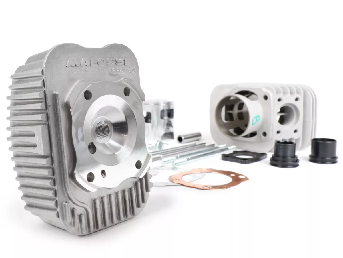 Silinder -MALOSSI 75 ccm BESAR DEPS 4 Ø47mm, 4-pin- Piaggio Ciao, Bravo, Si, Boxer (pin piston = Ø 12mm) - Pemasangan hanya dengan casing MP-One Malossi (M5717514 - M5717892) DEPS4, Deps4