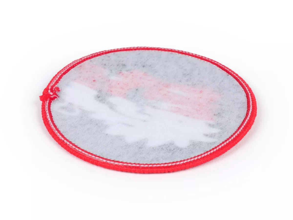 Parche -MALOSSI- Cabeza de león Ø 6 cm con dobladillo bordado