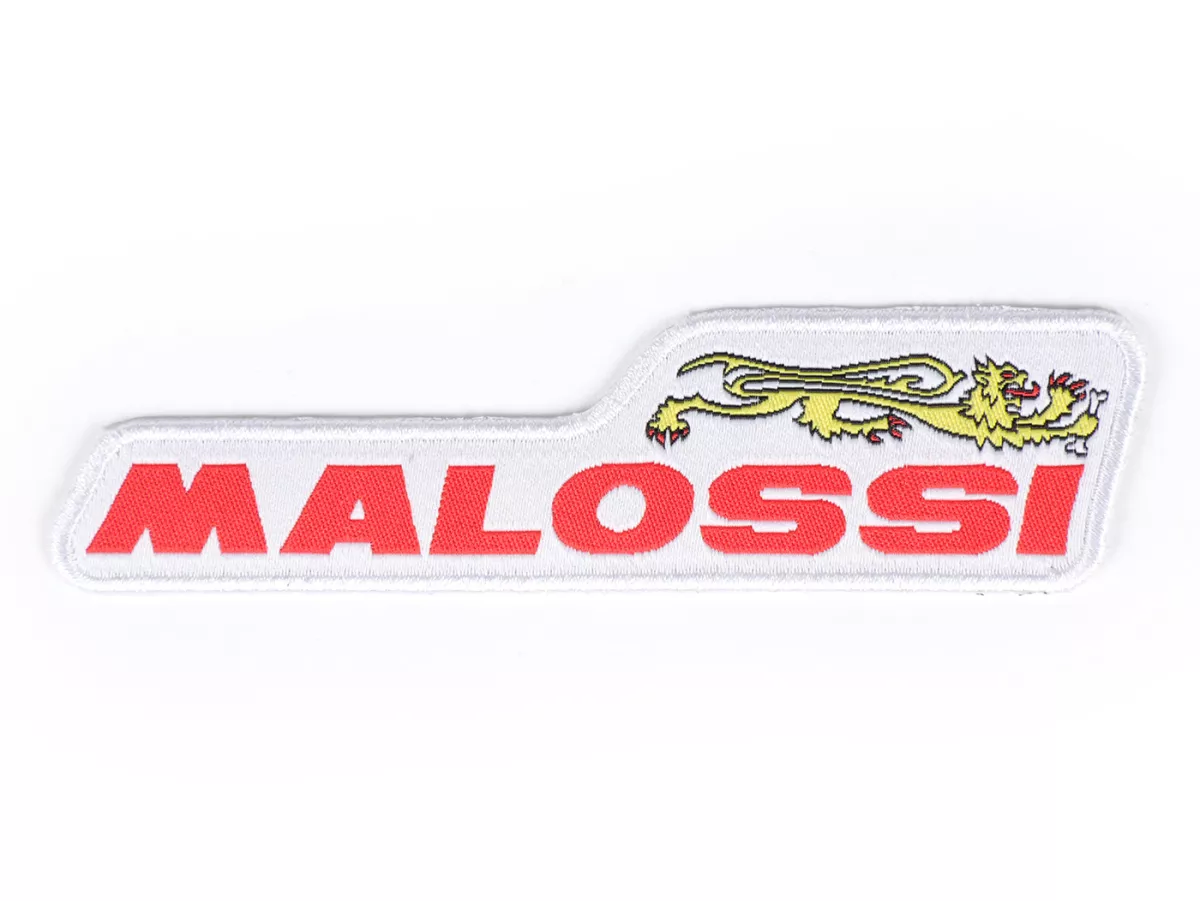 Parche -MALOSSI- Letras MALOSSI con dobladillo bordado, 12 x 3cm