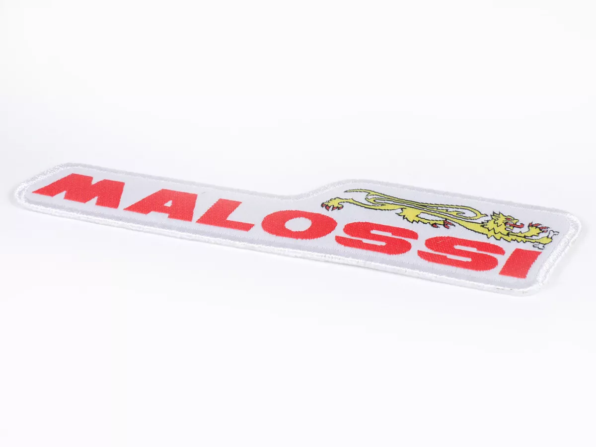 Parche -MALOSSI- Letras MALOSSI con dobladillo bordado, 12 x 3cm