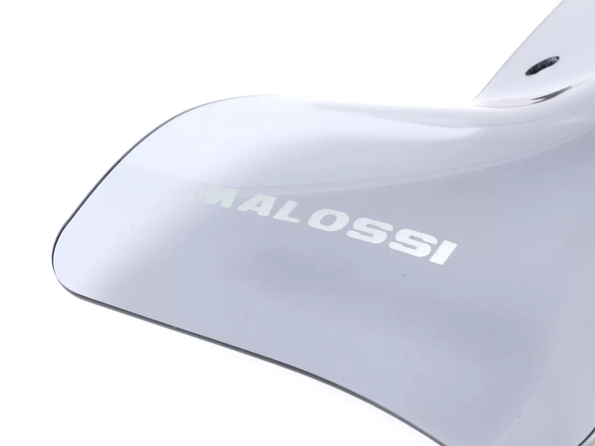Parabrisas -MALOSSI- 335x227mm, Sport Screen, transparente- Vespa PX, PX Lusso, PX Arcobaleno, T5 Classic, Motovespa DN, Iris, LML Star, Deluxe, Stella 80-200cc - incl. material de montaje