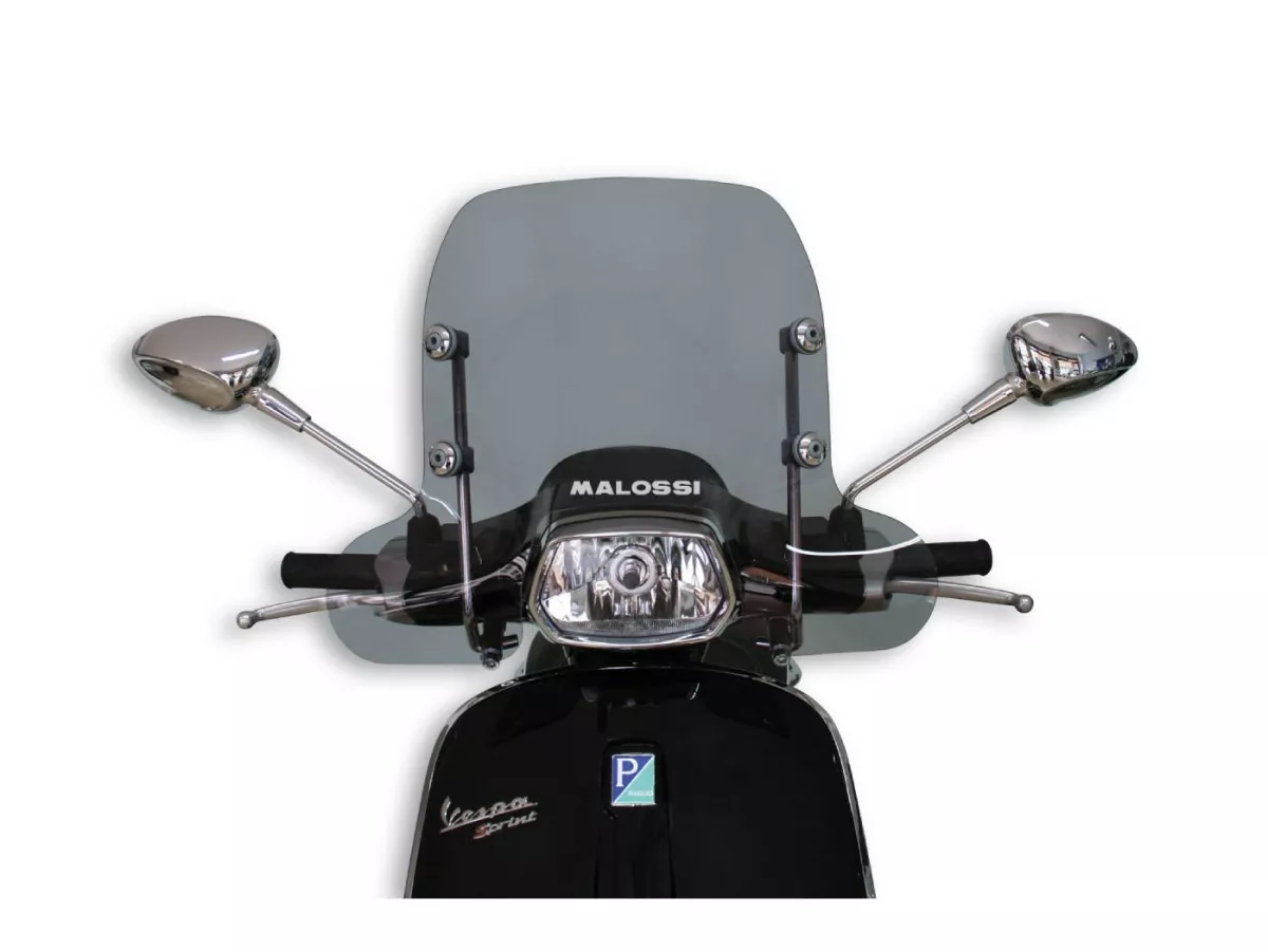 Flyscreen -MALOSSI MHR, w=540mm, h=400mm- VESPA Sprint 50-150cc - smoked