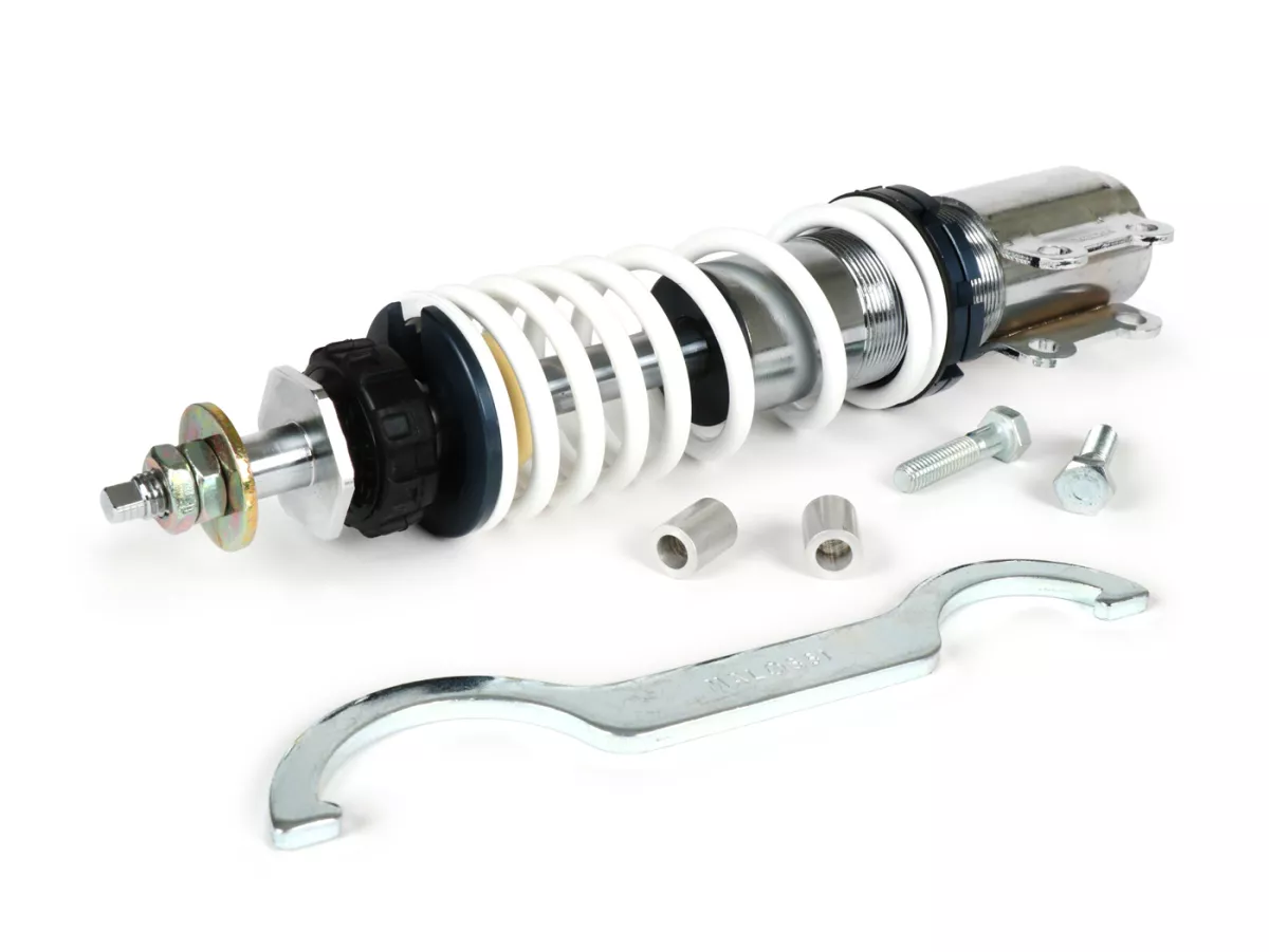 Shock absorber front -MALOSSI RS24, 210mm- Vespa PK S-XL, ET2, ET4, LX, LXV, S, Piaggio Quartz, SKR, Sfera, Sfera RST, Zip SP, Zip (since 2000)