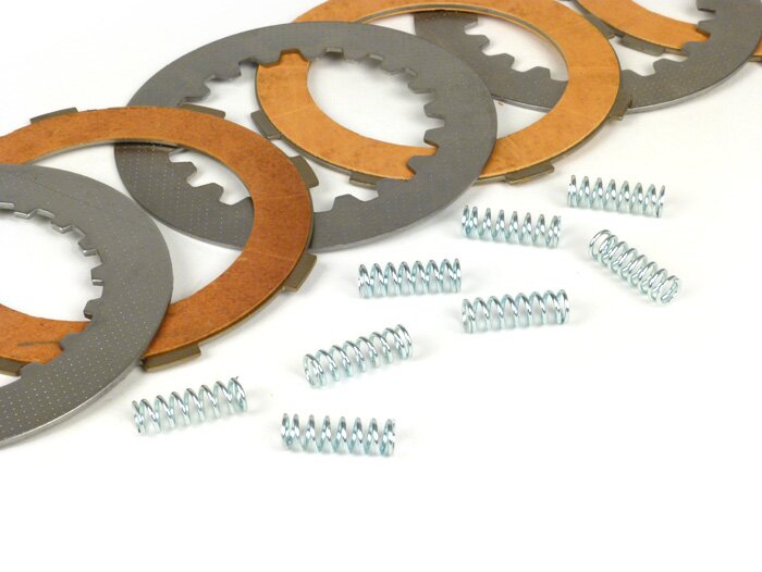 Clutch friction plate set -MALOSSI MHR Vespa Cosa2- 4 friction plates (incl. steel plates and springs)