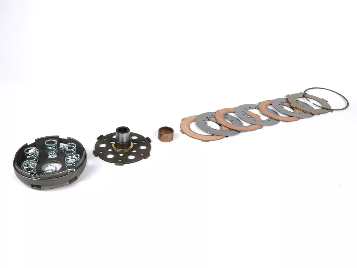 Embrayage -MALOSSI Power Up Clutch Ø98,5mm Vespa type 6 ressorts (PX80, PX125, PX150)- 4 disques (complet)