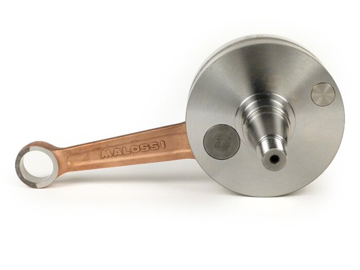 Kurbelwelle -MALOSSI (Membraneinlass) Vollwange 51mm Hub, 105mm Pleuel, Konus Ø24mm- Umrüstwelle auf 125cc (PK50XL/XL2) und elektronische 12V Zündung (V50, 50N, PV, ET3, PK50S, PK80S, PK125S)