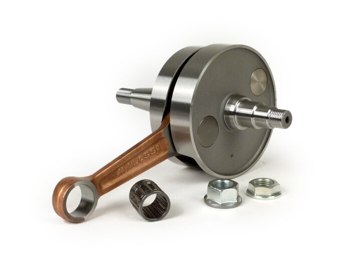 Vilebrequin -MALOSSI (valve rotative) course de 51mm, bielle de 97mm- vilebrequin conversion pour passer Vespa PK50 XL/XL2 à 125cc (cône Ø=20mm)