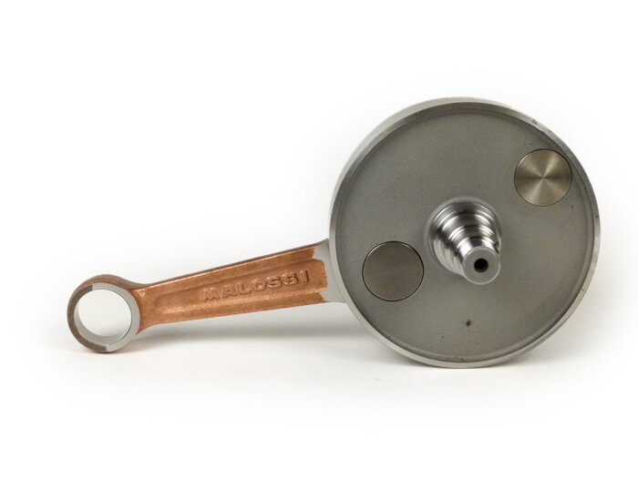 Vilebrequin -MALOSSI (valve rotative) course de 51mm, bielle de 97mm- vilebrequin conversion pour passer Vespa PK50 XL/XL2 à 125cc (cône Ø=20mm)