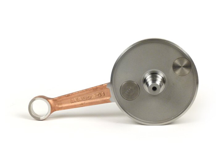 Albero motore -MALOSSI (valvola rotativa) corsa 51 mm, biella 97 mm - Vespa PV125, ET3 125, PK80 S, PK125 S (cono Ø 19 mm)