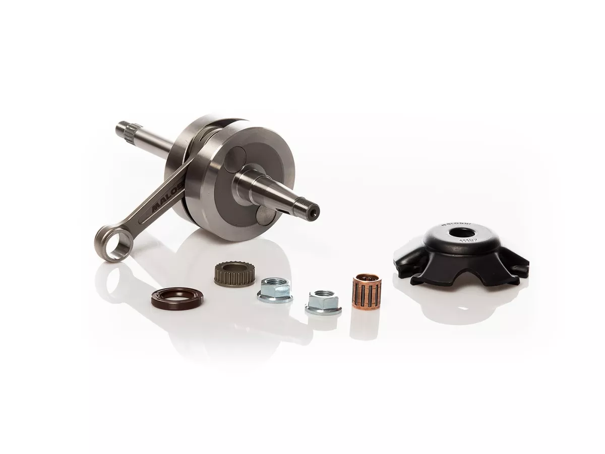 Cigüeñal -MALOSSI MHR Team Big Bore 44mm carrera, 90mm biela- Piaggio 50 ccm 2 tiempos (para bulón de pistón de 13mm)