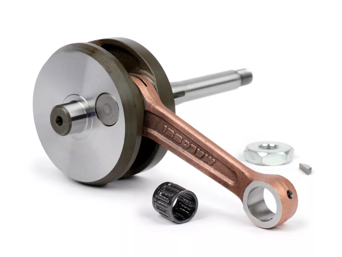 Crankshaft -MALOSSI- Piaggio Ciao, Boss, Boxer, SI, Grillo, Bravo, Superbravo, PX (43mm stroke for 12mm gudgeon pin)