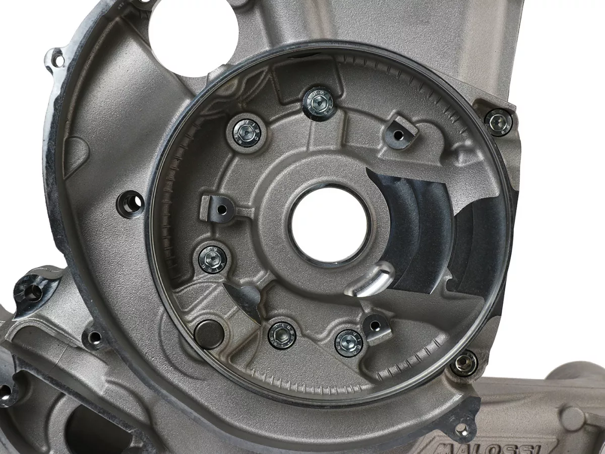 Casing mesin -MALOSSI VR-One, asupan katup buluh- Vespa PX80, PX125, PX150, LML Star/Stella 125/150 Elestart