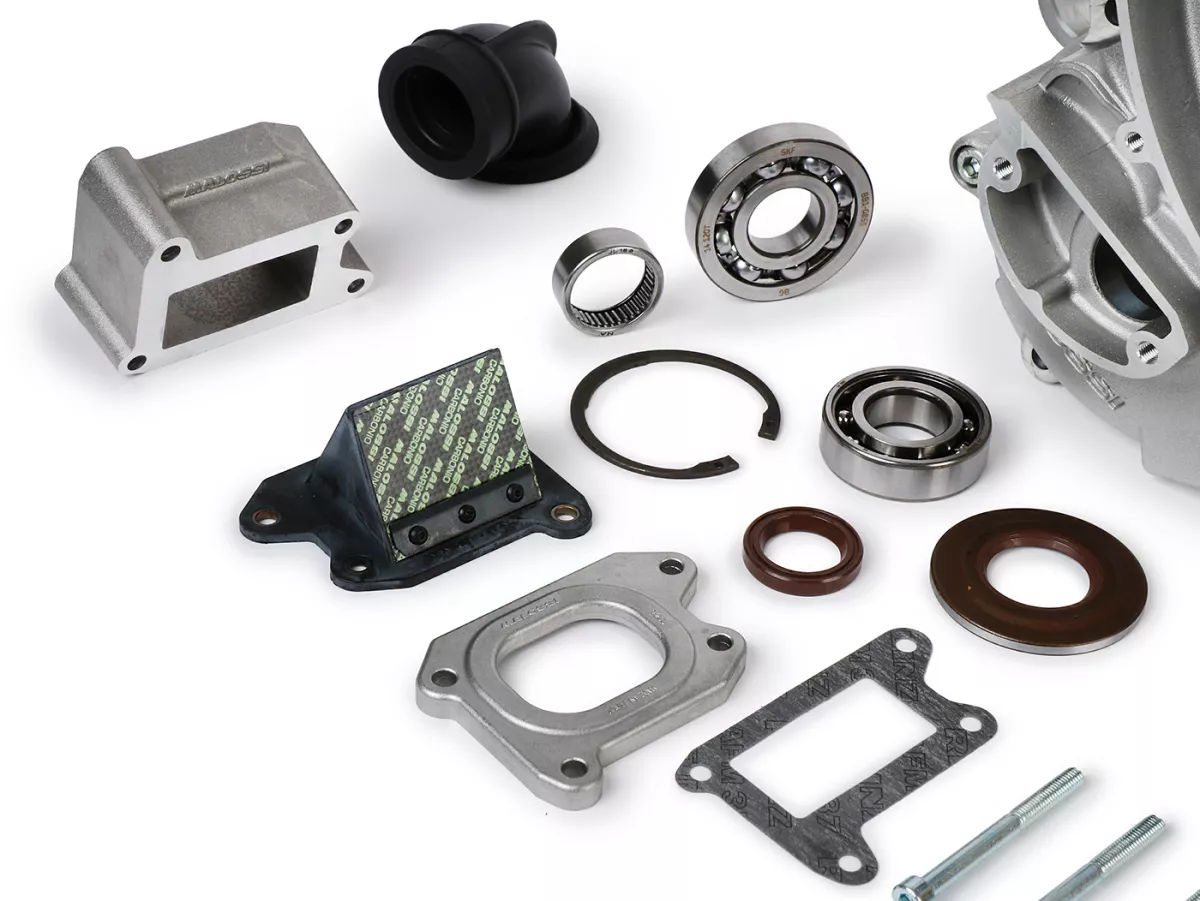 Casing mesin -MALOSSI VR-One, asupan katup buluh- Vespa PX80, PX125, PX150, LML Star/Stella 125/150 Elestart