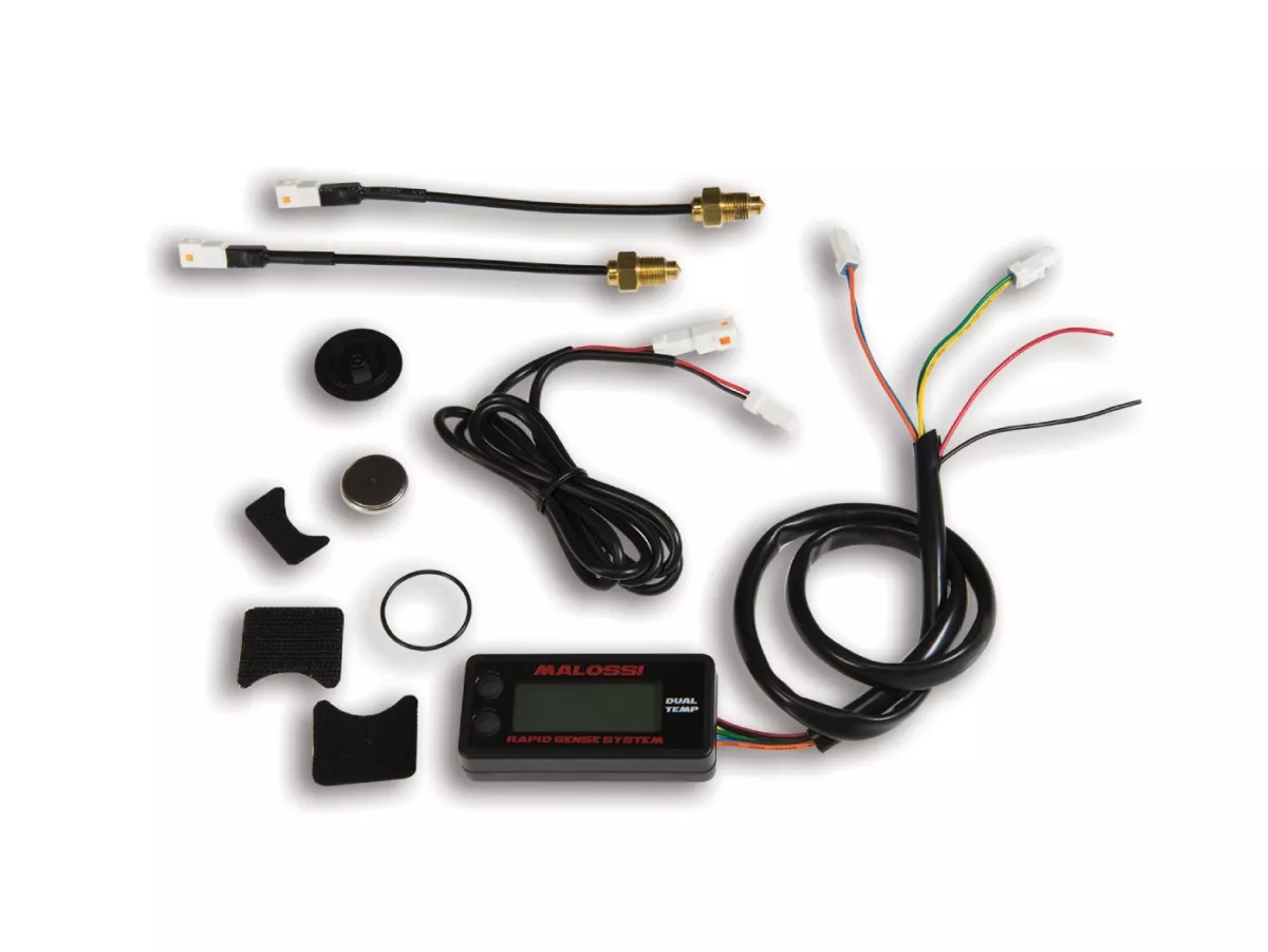 Temperatuurweergave - Thermometer -MALOSSI dual- universeel -25°C - +250°C (-13°F - +482°F) - (69mm x 32mm x 16mm)