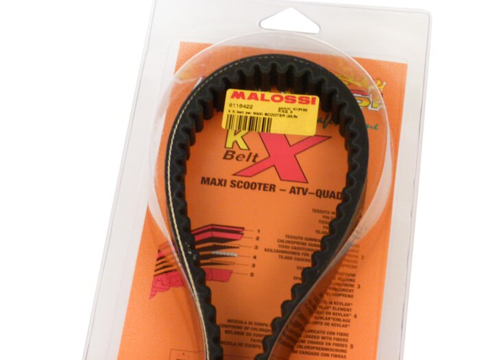 Cinghia trapezoidale -MALOSSI Aramide (918x22mm)- HONDA 125-150 @, Dylan, Pantheon, PS,SH, SH Scoopy, SH I, S-Wing, KEEWAY 125-150 Outlook, BENELLI 150 Caffè Nero - sostituisce M6112788