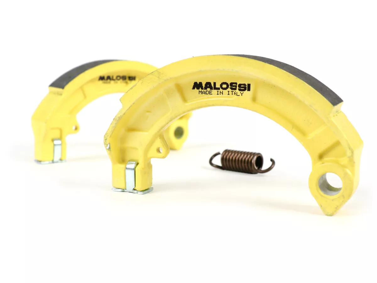 Brake shoes -MALOSSI Ø=150x24mm- VESPA  PX (f/r), PK (f/r), T5 125cc (f/r), Vespa Rally180 (VSD1T), Vespa Rally200 (VSE1T) (r), Sprint (r), TS (r), GT125 (r), GTR125 (r), GL150 (VLA1T) (r), SS180 (r), GS160 (r), GS150 / GS3 (VS5T) (r)